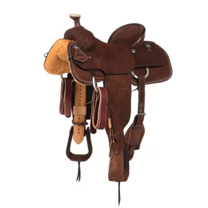 Chocolate Roughout Pencil Roll Team Roping Saddle