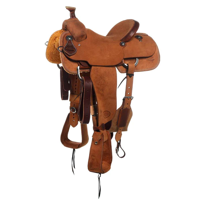 Competitors Heavy Oil Roughout Team Roping Saddle