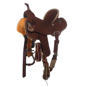 Competitors Competitor Series Chocolate Roughout Barrel Saddle w/ Leopard Accents