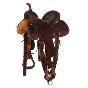 Competitors Competitor Series Chocolate Leopard Inlaid Seat Youth Barrel Saddle
