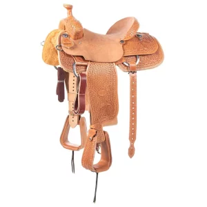 Competitors Natural 7/8 Breed Basket and Sunflower Team Roping Saddle