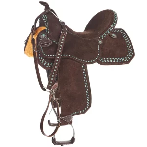 Tomahawk Chocolate Roughout 14 Inch Lightweight Barrel Saddle with Buckstitch