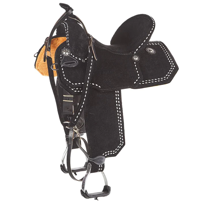 Tomahawk Black Roughout 14 Inch Lightweight Barrel Saddle with Buckstitch