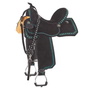 Tomahawk Black Roughout 14 Inch Lightweight Barrel Saddle with Buckstitch