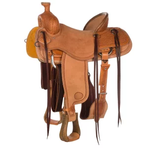 Competitors Natural 1/2 Breed Basket Stamp Olin Young Ranch Roper Saddle