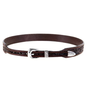 Austin Accent Inc. Brown Leather Rose Tooled Hat Band