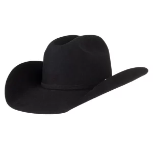 American Hats 7X Black Rancher Crease 4 1/4in. Brim Felt Cowboy Hat