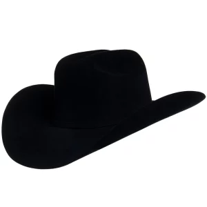 Jw Brooks Custom Hats 100X Black 8.5oz Work Horse 5in. Brim Felt Cowboy Hat