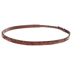 MF Brown 3/8in Tooled Hat Band Brown