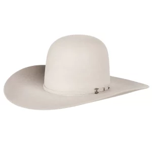 Rodeo King 7X Silver Belly Open Crown 4-1/2in. Brim Self Banded Felt Cowboy Hat