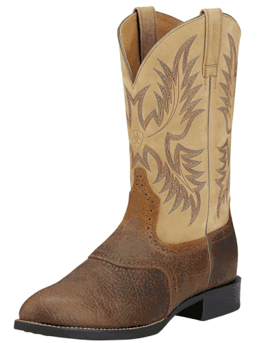 Men's Ariat Tumbled Brown Heritage Stockman Boots