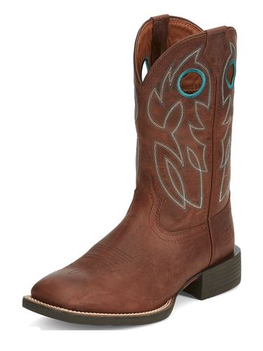 Mens Justin Bowline in Brandy Boots